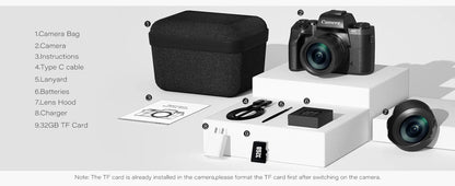Digital Camera for Photography, 4K 64MP WiFi Vlogging Camera