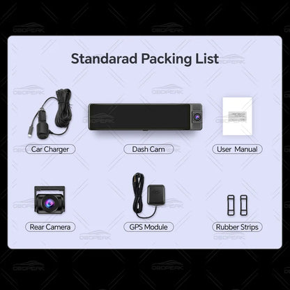 WiFi 3 Channel 4K 11.26 Inch Rearview Mirror Three Way Dash Cam