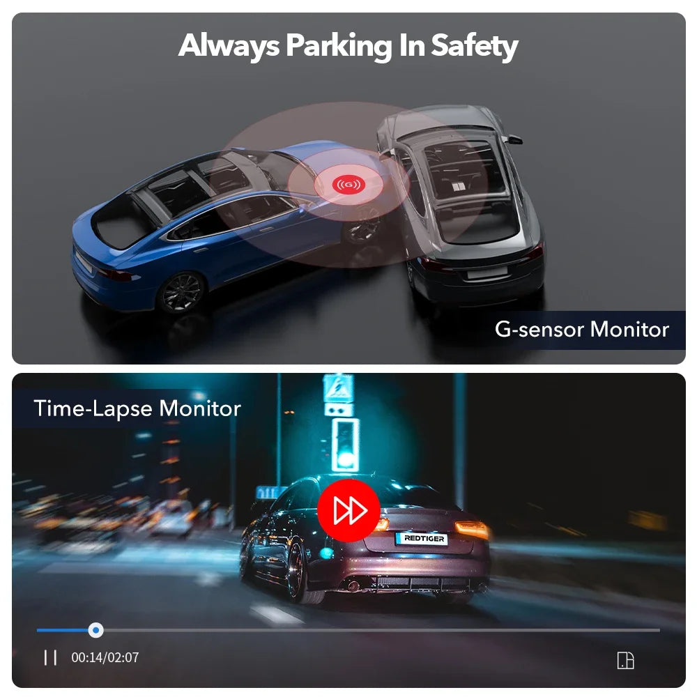 REDTIGER Dash Cam 4K Front and Rear