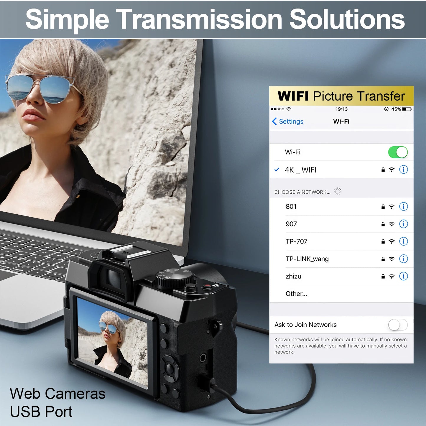 NBD 48MP Digital Cameras for Photography with WiFi & App Control,4K Autofocus Vlogging Camera