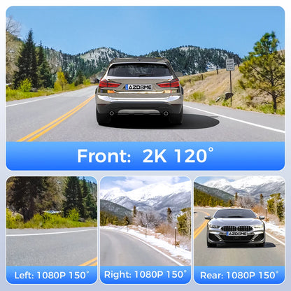 AZDOME 4 Channel Dash Cam 360° View