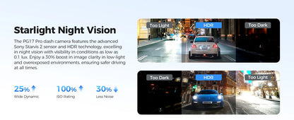 AZDOME 4K+2.5K Dash Cam PG17 Pro