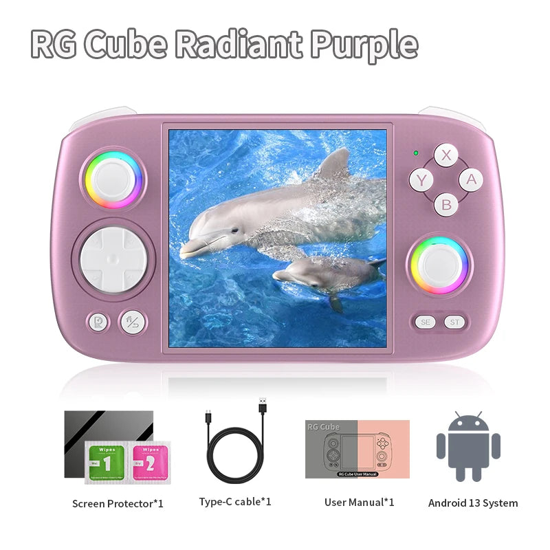 ANBERNIC RG Cube Handheld Game Console 3.95'' IPS Multi-touch Screen T820 Android 13 RGB Joystick 5200mAh Video Gaming Consoles