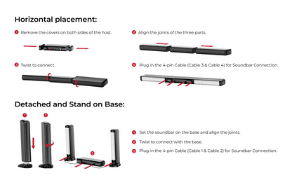 ULTIMEA 410W 7.1ch Soundbar with Wireless Subwoofer & 2 Surround Speakers, Surround Sound System Home Theater Bluetooth Speakers