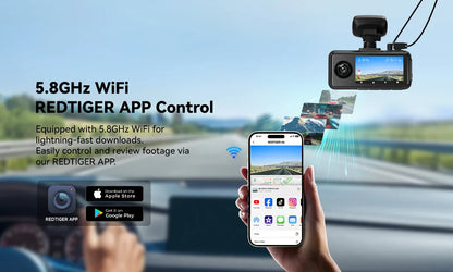 REDTIGER A6  3 Cameras Front/Cabin/Rear Cam 4K