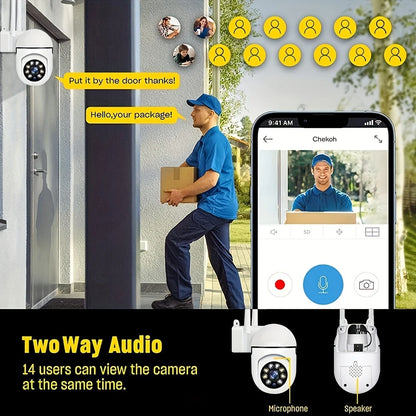 Ease Life APP Wireless 1080P HD Indoor/Outdoor WiFi Security Camera, Color Night Vision, 2-Way Audio, 360° Black Y108