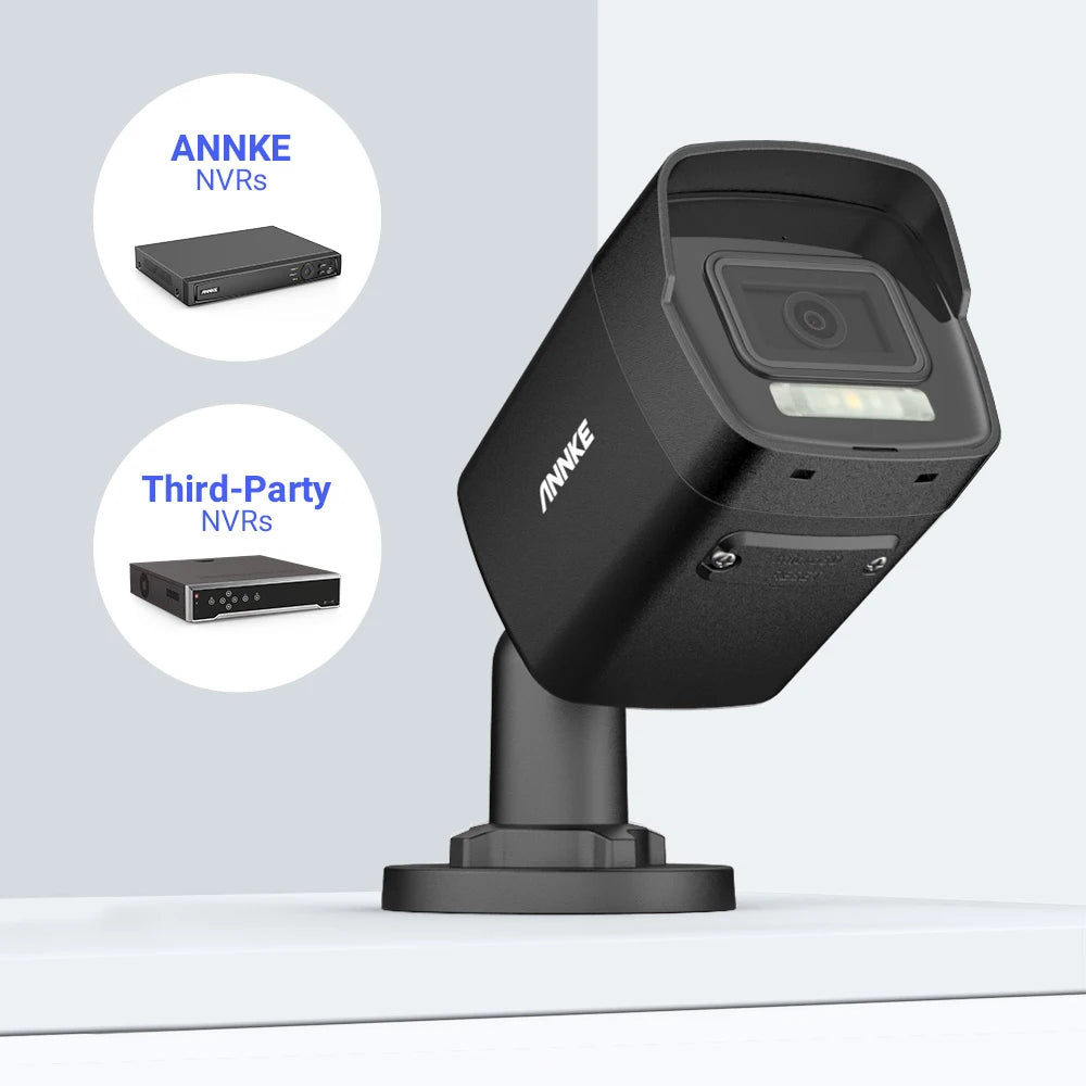 Annke H.265+ 3K Smart Dual Light POE Camera System 2.8MM Len Human Vehicle Detection IP67 Security Protection Video Surveillance