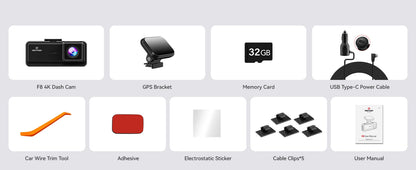 REDTIGER F8  4K+1080P 5.8G WiFi Dash Cam