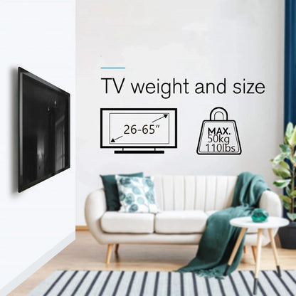 26-65inch TV Wall Mount Bracket Universal TV Mount Monitor Holder Adjustable Low Profile Flat TV Wall Mount for LCD LED Monitor