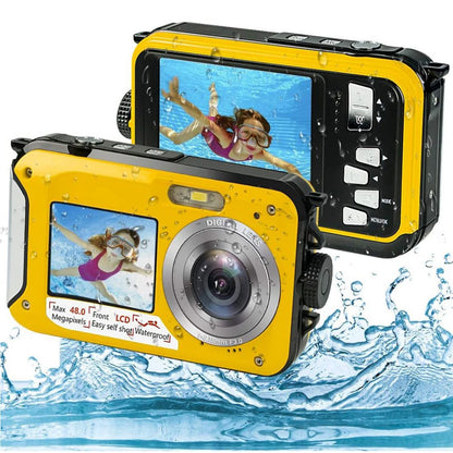 Underwater Camera - 16X Waterproof HD 2.7K 48MP Digital Camera for Snorkeling