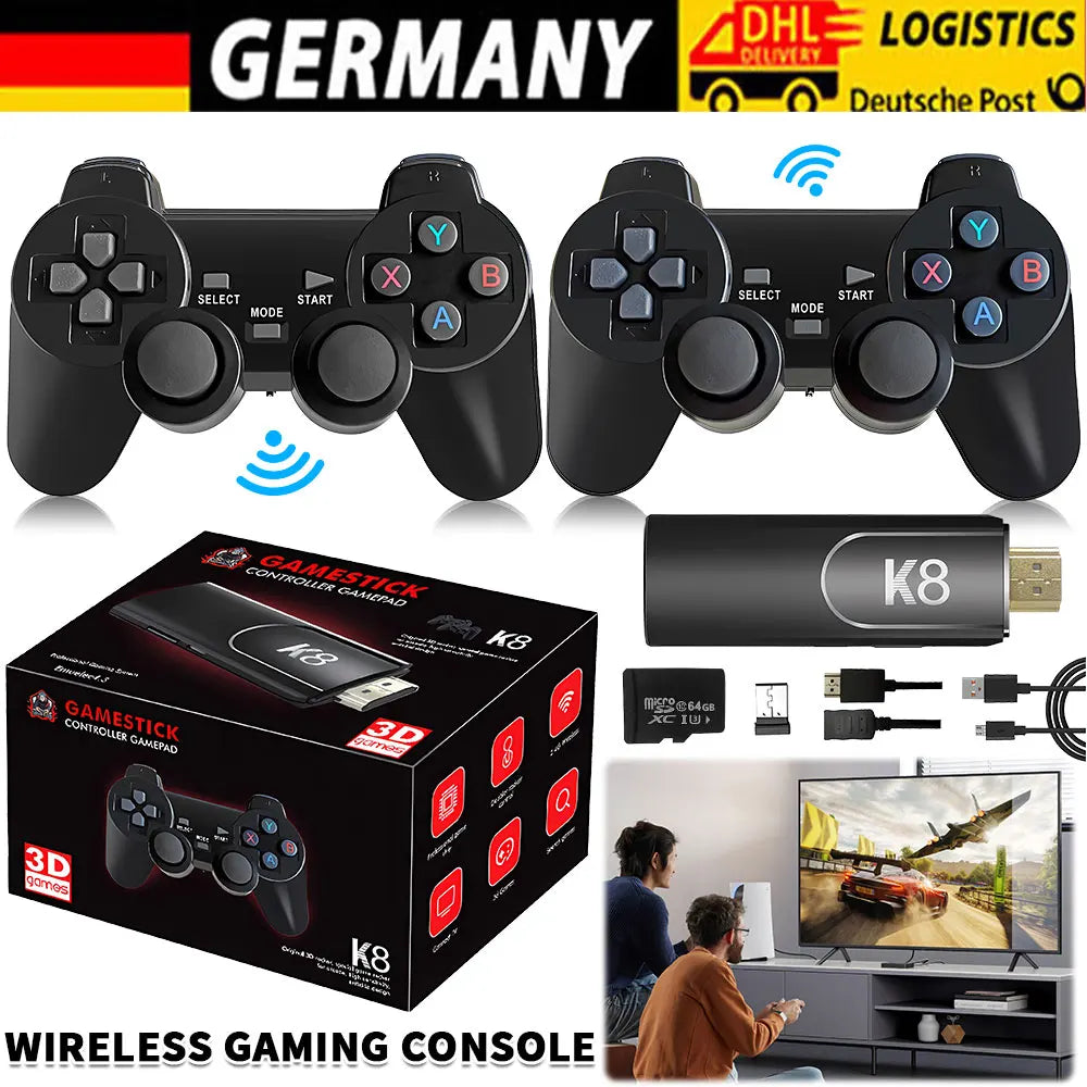 4K HD K8 Gamepad 64G Retro Video Game Console 40000+ Game