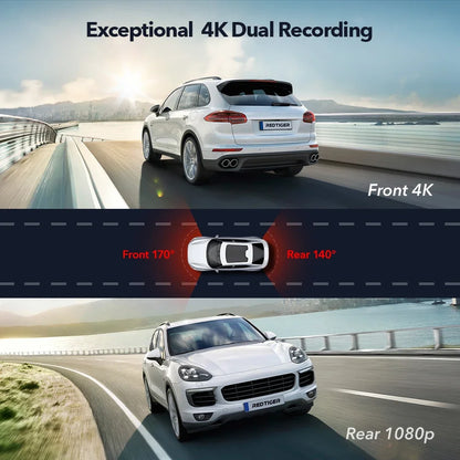 REDTIGER Dash Cam 4K Front and Rear