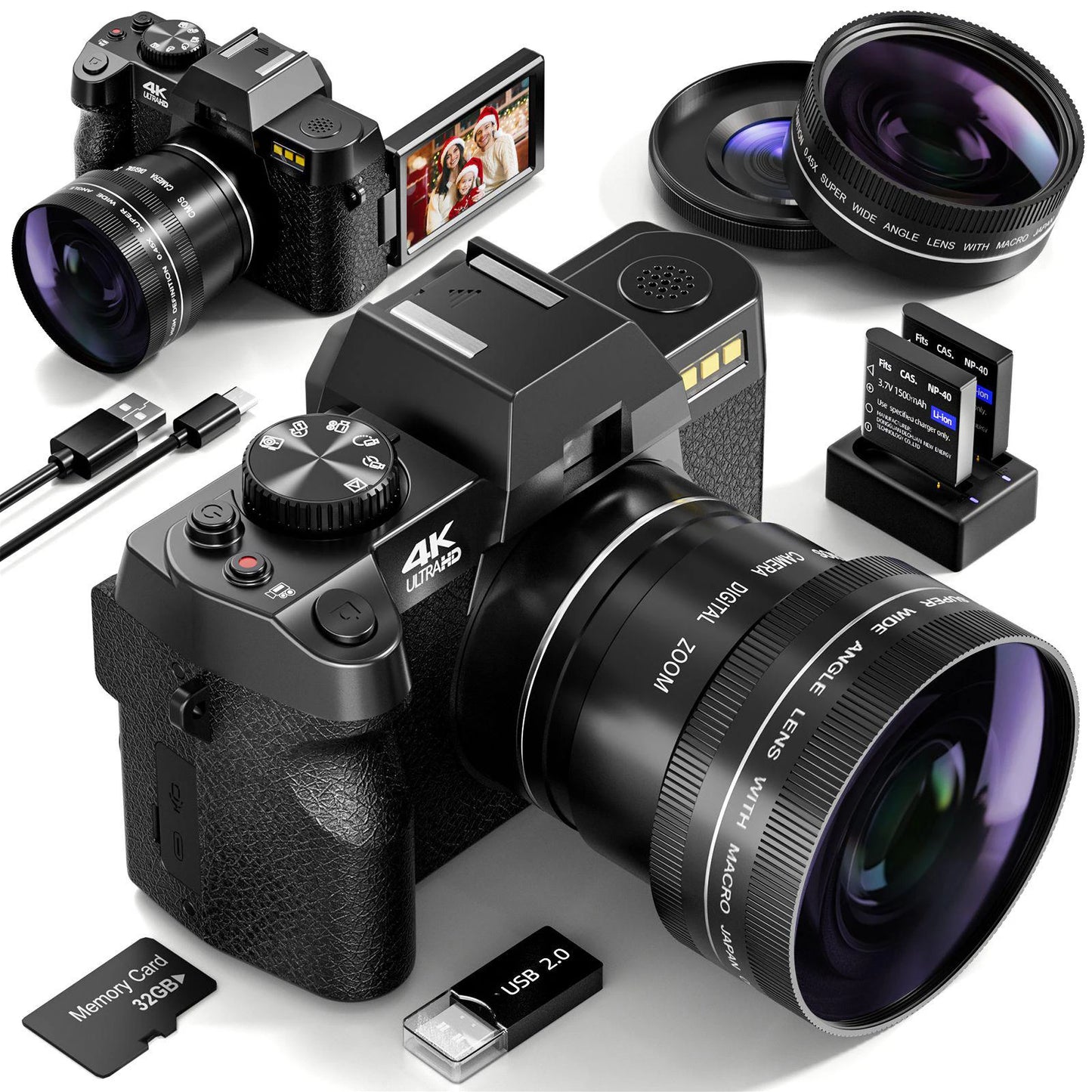 NBD 48MP Digital Cameras for Photography with WiFi & App Control,4K Autofocus Vlogging Camera