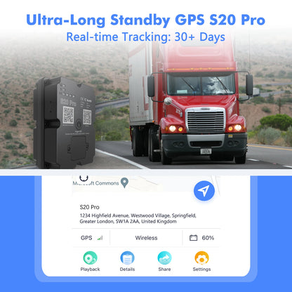 4G GPS Tracker , Real-Time 30 Days Tracking Device Anti-Theft Vehicle Locator, Paid Android/iOS App