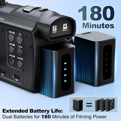 NBD 4K HD&48MP Camcorder Video Camera Video Recorder