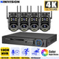 Smart 4K 8MP Wireless Dual Lens PTZ WiFi IP Home Security Camera System 10CH POE NVR H.265 Video Surveillance Set CCTV Kit ICsee