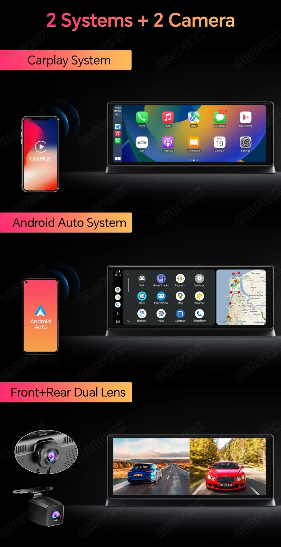 11.3 inch Car DVR 4K Dash Cam