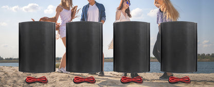 Herdio 4PCS 800W 6.5'' Outdoor Speakers Wired Waterproof Passive Wall Mount Speakers With Powerful Bass For Home Patio Poolside