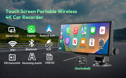 4K 10.26" Touch Screen Car DVR Dashcam Wireless